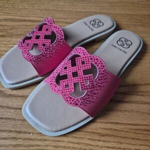 Daisy Fuentes Red Slide Sandals, Size 8 NWOB